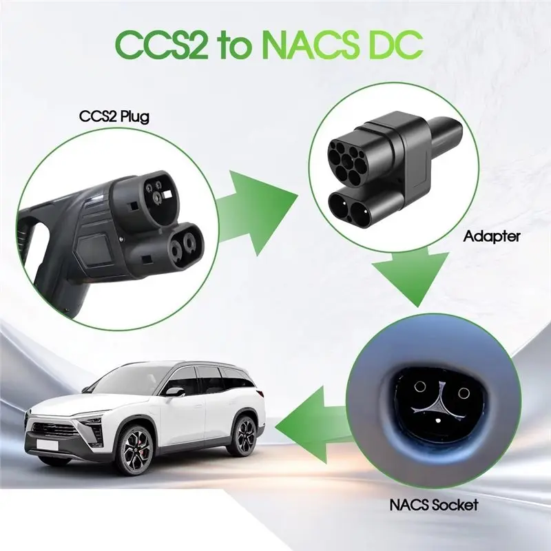 CCS2 To NACS 250A 250KW For Tesla Model 3/Y S/X Fast Charging Adapter For Public EV Stations Limited Time Offer