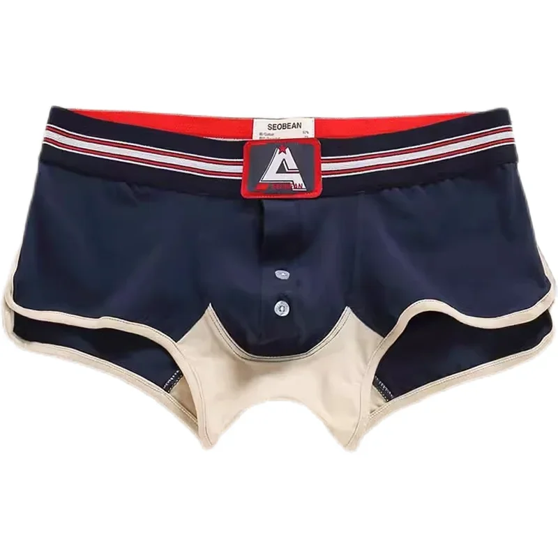 Cotton Bulge Boxy Underwear for Men Sexy Low Rise U Convex Pouch Boxer Briefs Male Breathable Comfort Sweat Absorp Sports Trunks