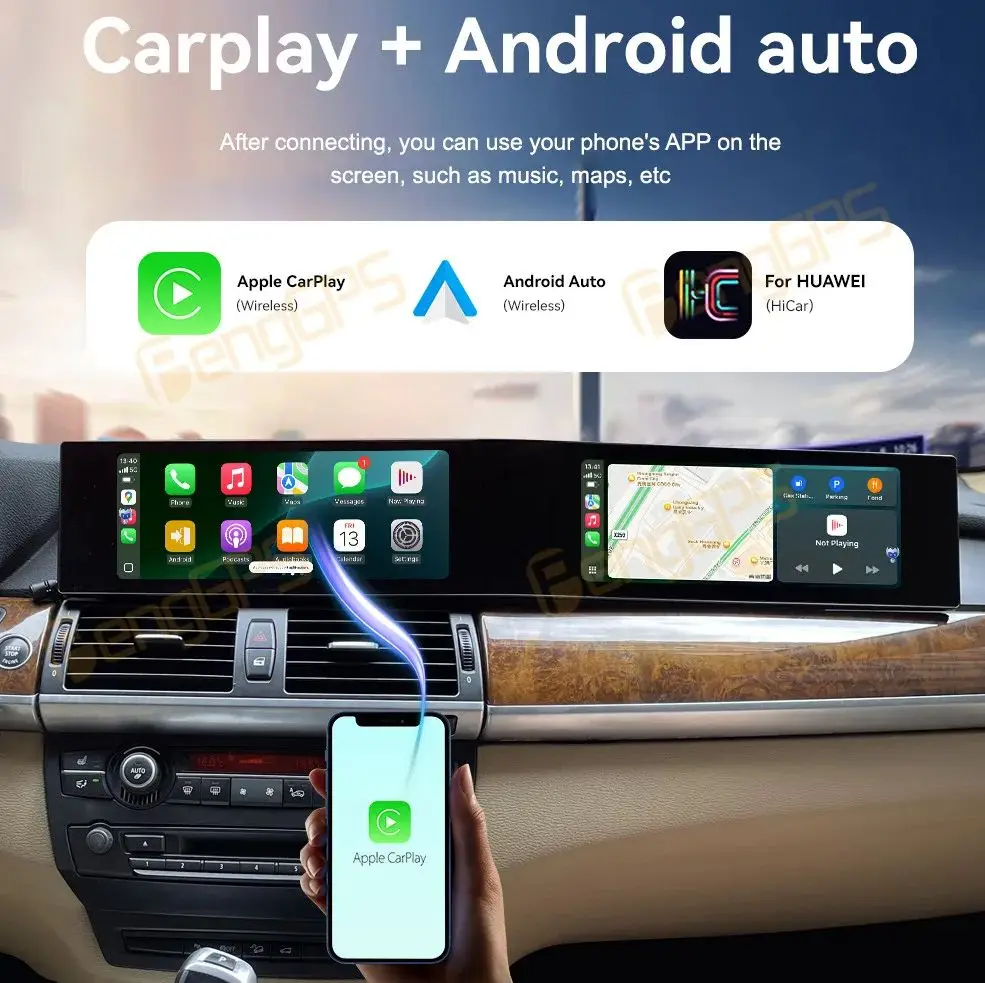 12.3 Inch Carplay For BMW X5/X6 E70/E71 CIC 2007-2013 Android 13 Car GPS Navigation Multimedia Player Auto Stereo Car Radio