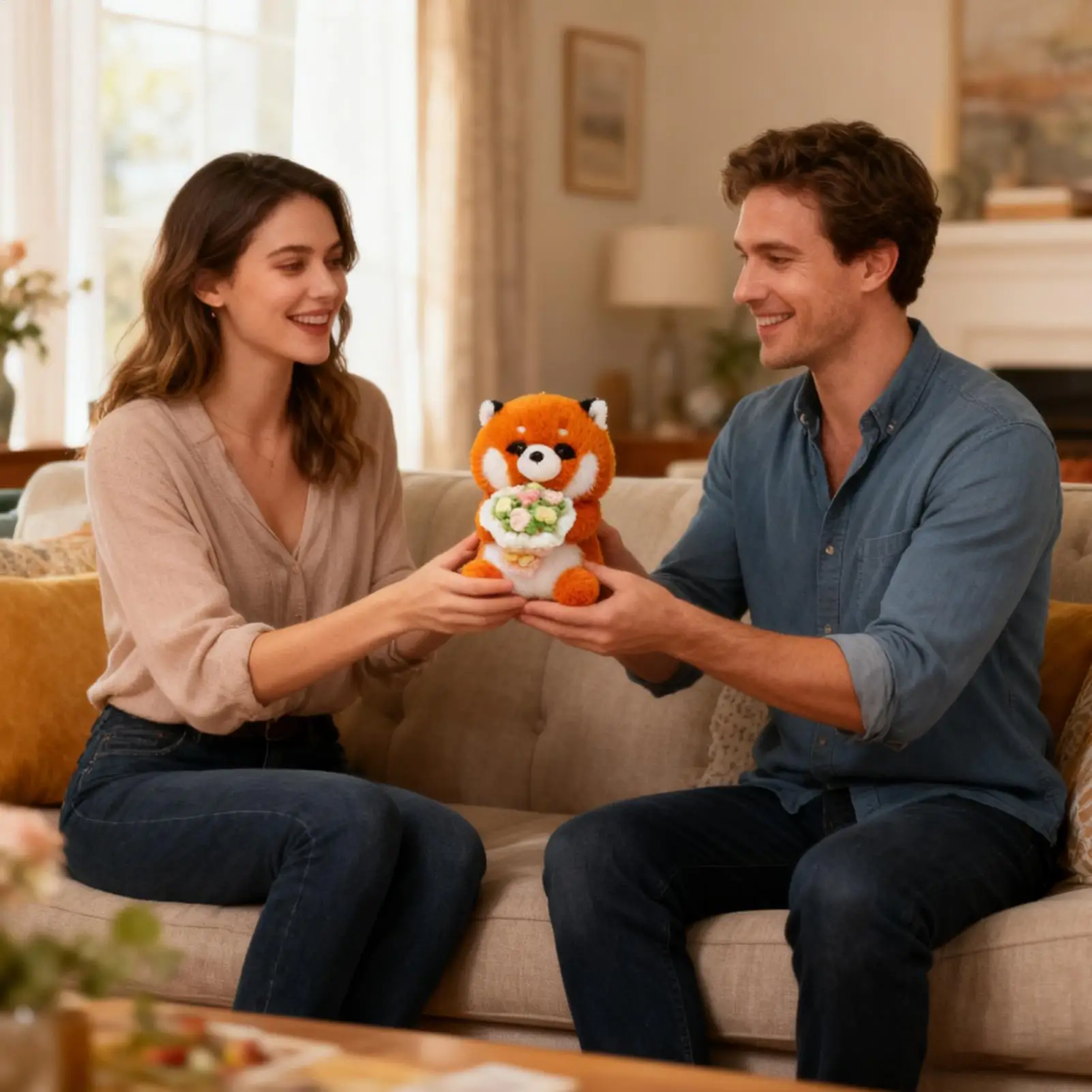 

Plush Animals Cute Doll With Buoquet Valentines Day Plush Animals For Girlfriend Wife Girls Mother Wedding Valentines Day