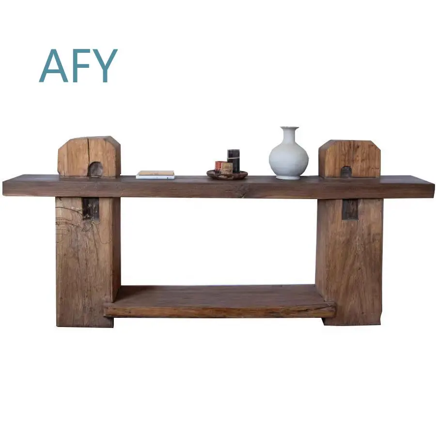 Sandy Wind Solid Wood Entrance Sofa Back Decoration Side for Living Room Breakfast Area Weathered Rustic Home Decor Furniture