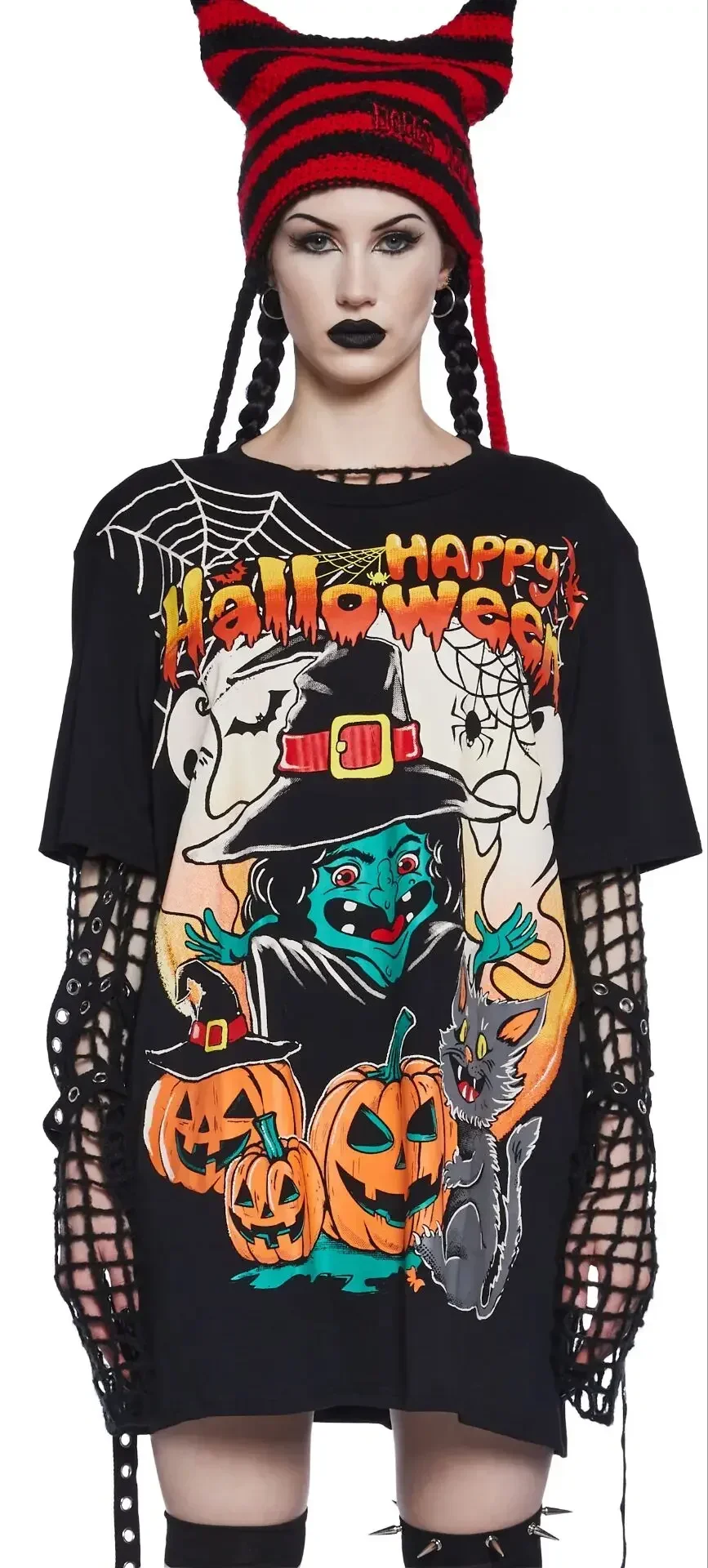 Halloween joint name Dollskill t-shirt da donna Y2K vestiti Oversize maniche corte allentate Horror element Style Tees Tops