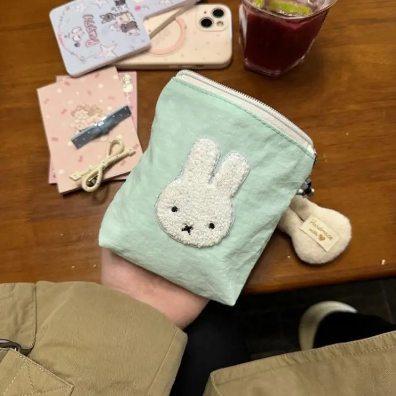 New Miffy Zipper Makeup Bag Creativity Coin Purse Cute Portable Large Capacity Out Small Item Storage Bag Woman Clutch Bag view 3