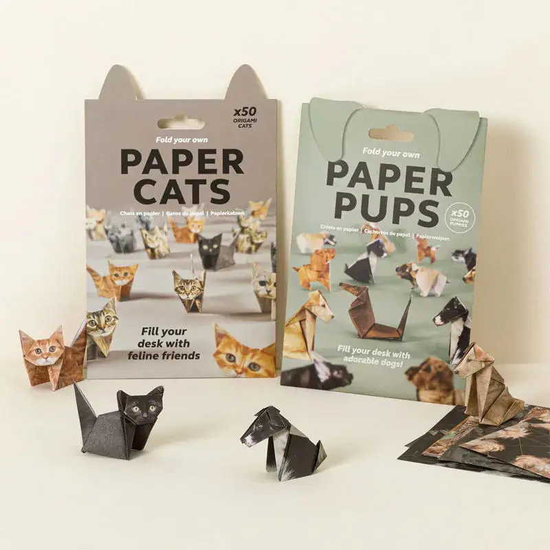 DIY Paper Dog Model Cute Printing Origami Animal Decoration Folding Animal Origami Set Origami Animals