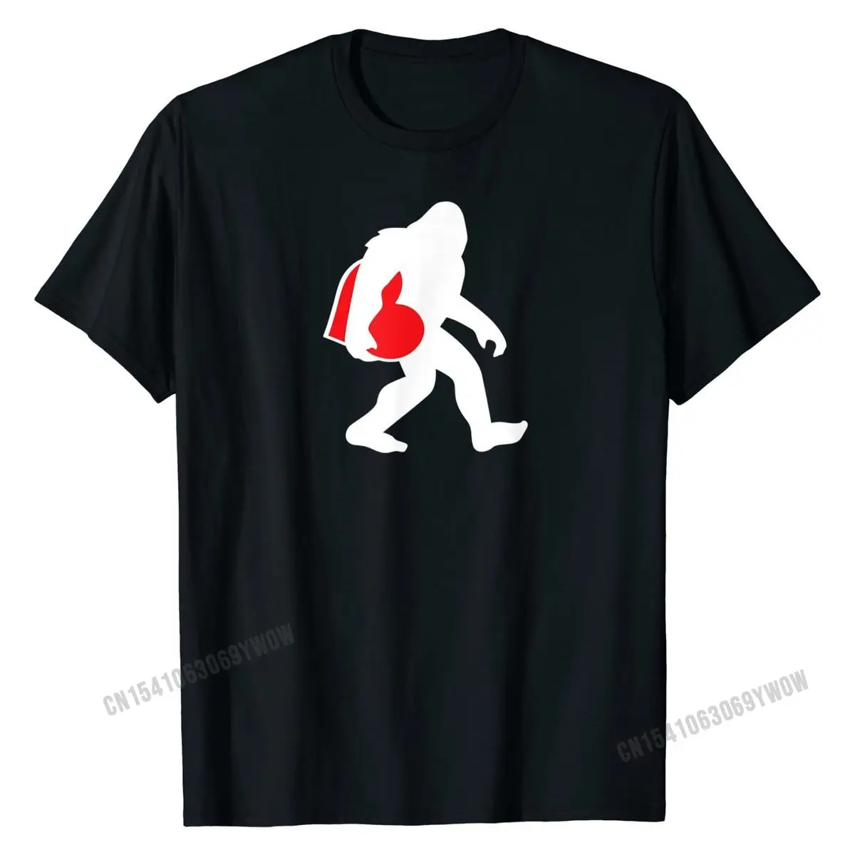 Bigfoot Heart Valentine's Day Shirt, Cute Anniversary Gift Hip hop Tshirts Plain Tops Tees Cotton Mens Funny