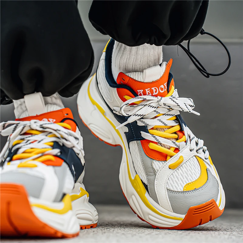 

2026 Four Seasons Casual Sports Men's Shoes Trend Fashion Versatile Thick Soled Comfortable Lightweight Casual Men's Shoes