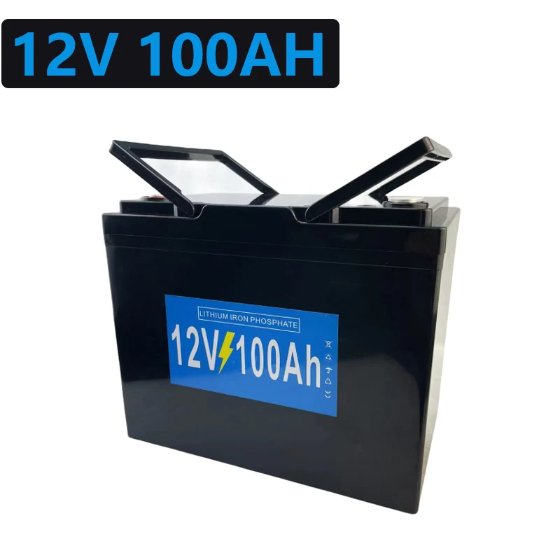 แบตเตอรี่แพ็คแบบพกพา100AH 12V ใหม่พร้อม BMS ในตัวรถเข็น4000เก็บพลังงานในครัวเรือน