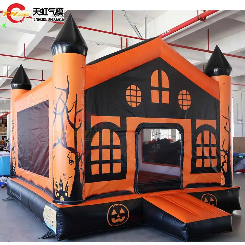 빠른 배송 13*13피트 풍선 유령의 집 바운서 문워크 야외 대형 풍선 할로윈 바운시 캐슬 (무료 송풍기 포함)