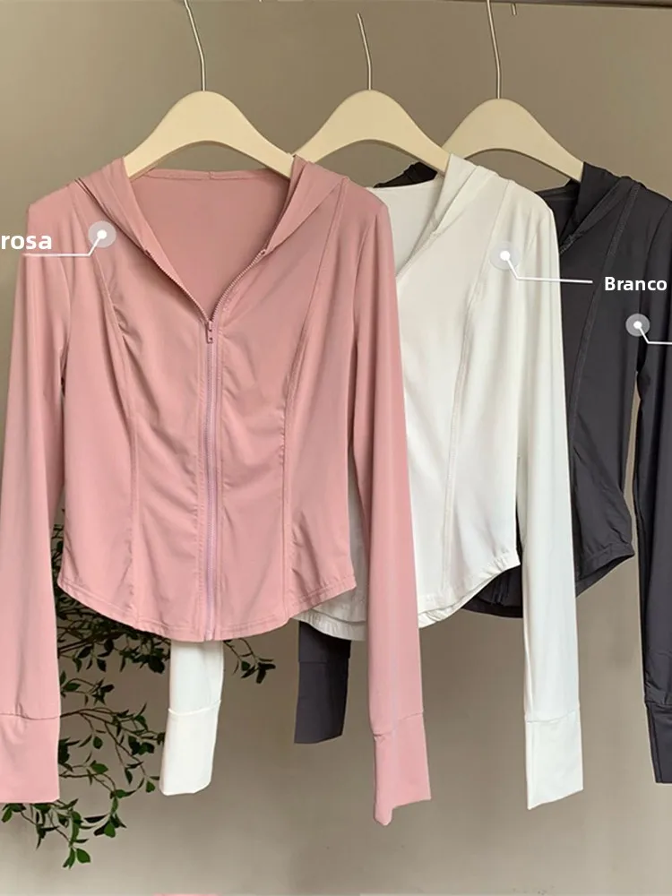 women's-ice-silk-slim-fit-yoga-outerwear-summer-thin-new-style-anti-uv-clothing-polyester-fiber-long-sleeve-short-coat