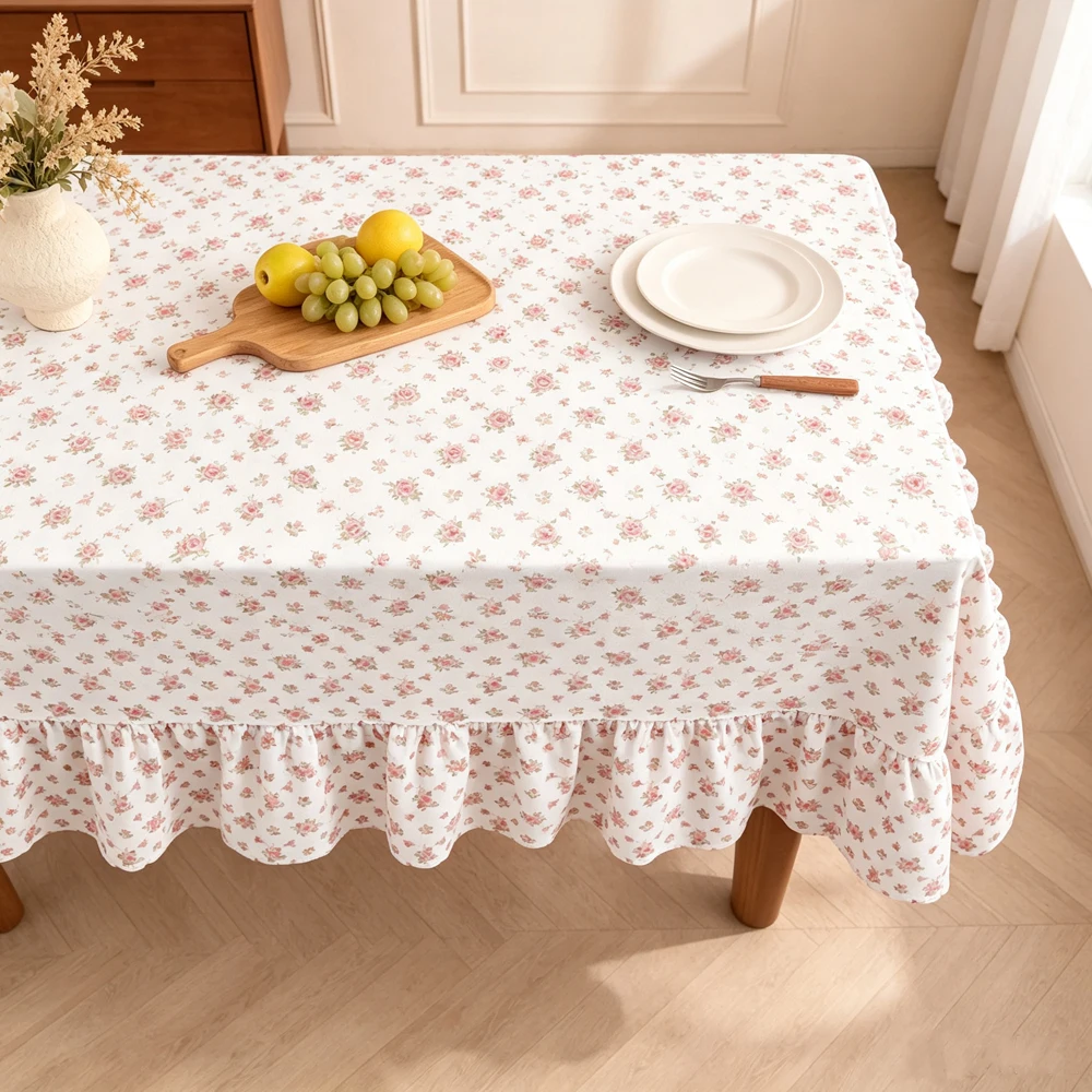 BUYNOW Flower Floral Print  Tablecloth Retro Pastoral Fresh Home Restaurant Table Hotel Restaurant Table Decor