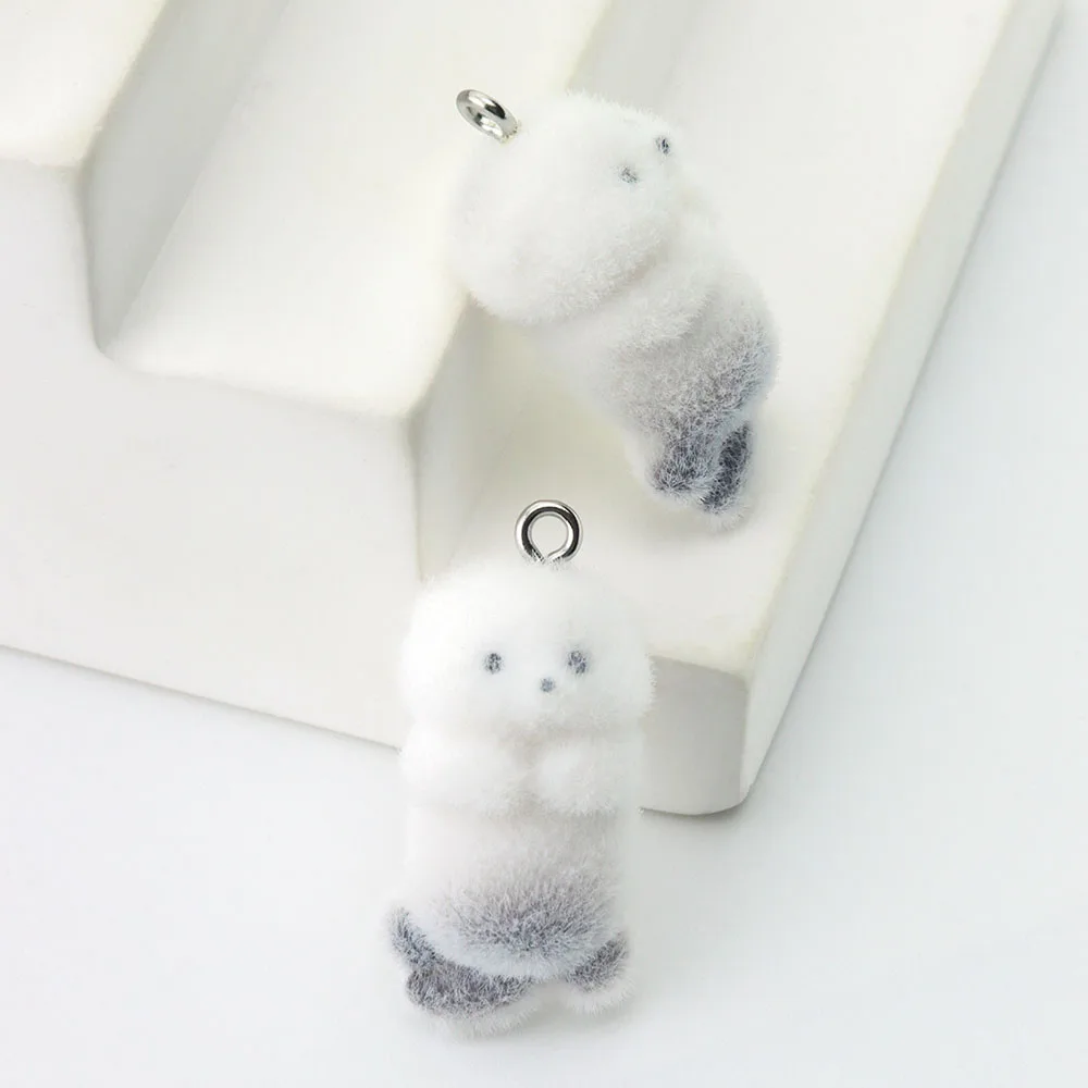 WZNB 10pcs Flocking Sea Otter Resin Charms Animal Pendant DIY Phone Chains Keychain Earring Accessory for Jewelry Making Finding view 5