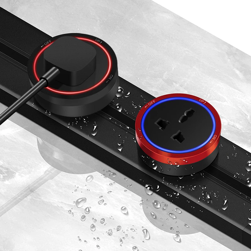 

Лидер продаж 2025 года, настенная съемная розетка серии P2, розетка для поверхностного трека, черная, 40 см, с 2 светодиодными адаптерами