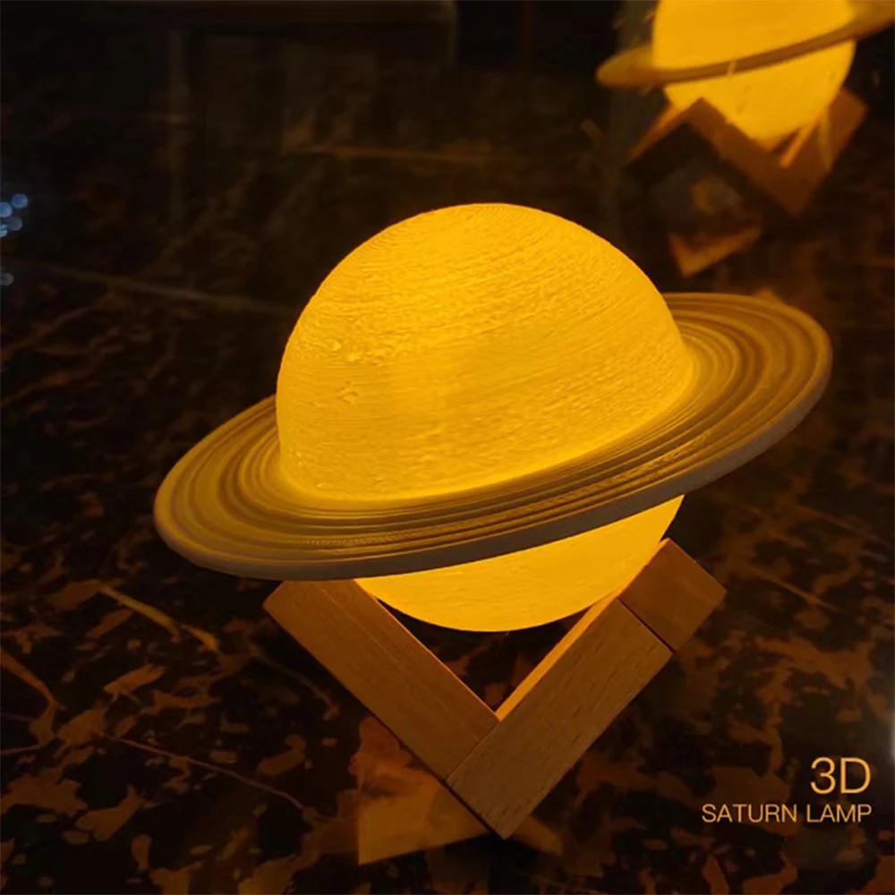 

3D Saturn Multi-color Night Lamp Romantic Starry Sky Light LED Night Light Atmosphere Light Moon Light Bedroom Bedside Lantern