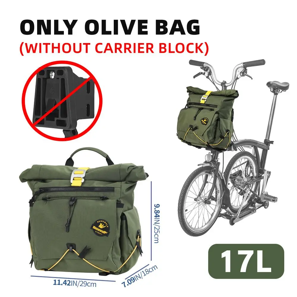 Rhinowalk Bike Handlebar Bag 17L Cycling Backpack Front Quick