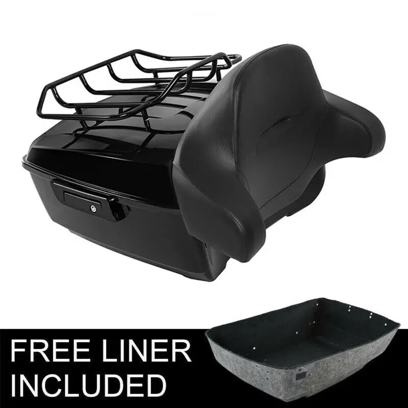 Motorcycle King Trunk Luggage Rack Backrest Mount Rack For Harley Touring Tour Pak Road Glide 2014-2024