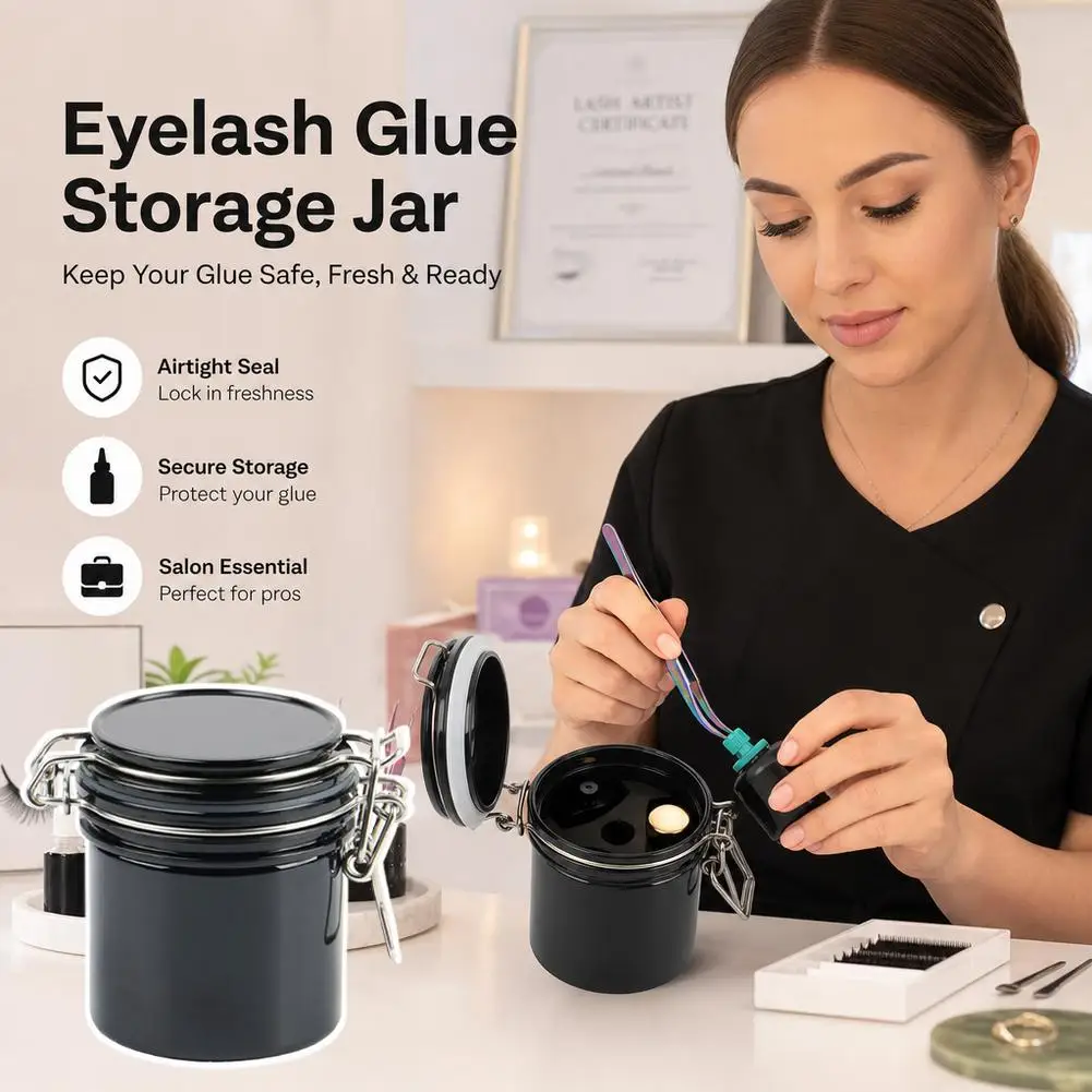 Eyelash Glue Storage Tank Airtight Sealed Container Activated Carbon Moisture Proof Lash Extension Glue Storage Box Case