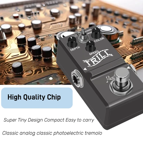 Imagen 2 del producto Rowin Nano Trill Pedal de efecto trémolo Super mini guitarra Trelicopter efector para guitarra PedalBoard instrumento Musical