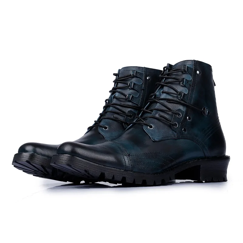 

Американские ботинки для верховой езды на молнии, мужская обувь, модные мужские мотоциклетные ботинки челси из натуральной кожи на толстой подошве из воловьей кожи с высоким берцем