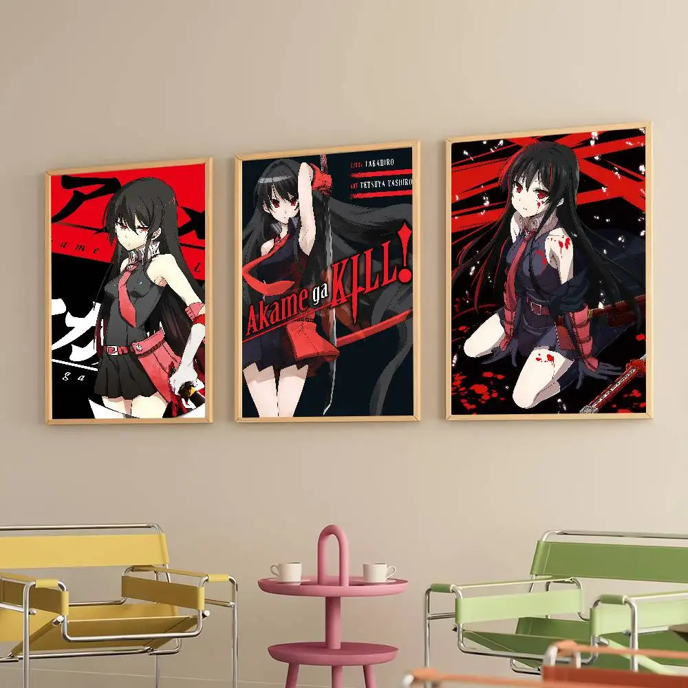 Anime A-Akame G-Ga K-Kill Poster Prints Self Adhesive Home Suitable for Living Room Decor Decoration Wall