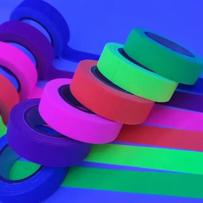 Reacting Tape Black Light Fluorescent Tape Self-Adhesive Night Glow Neon Light Home Decoration Accessories