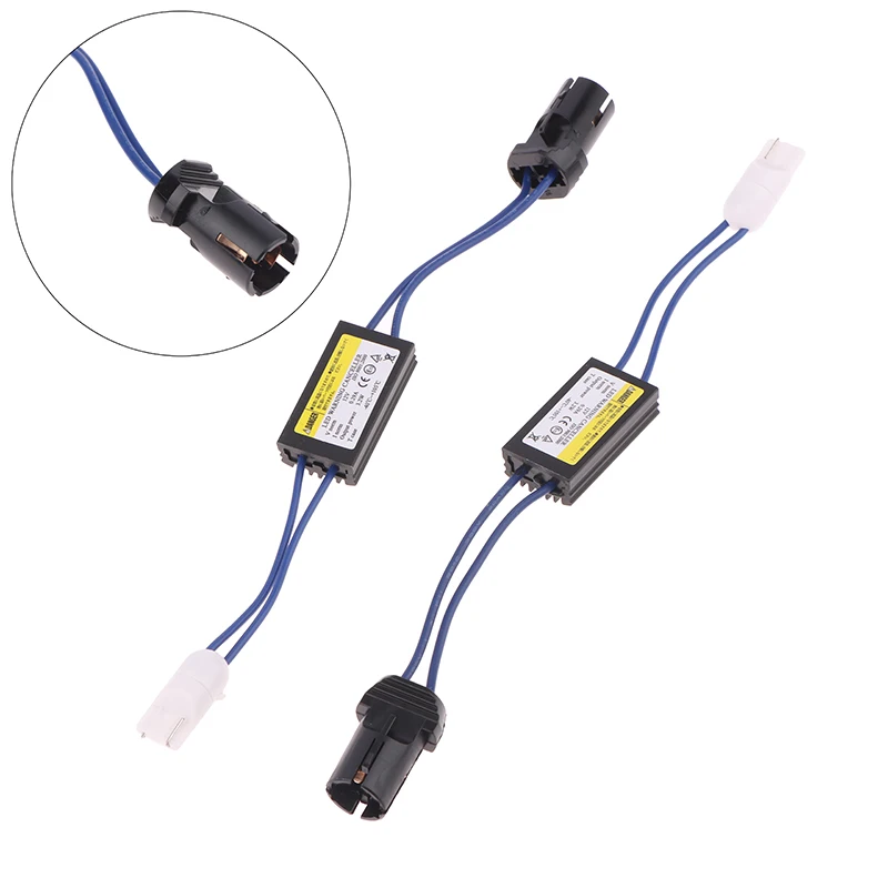 **2Pcs T10 Canbus Decoder Cable Universal 12V Led Load Resistance Warning Decod…