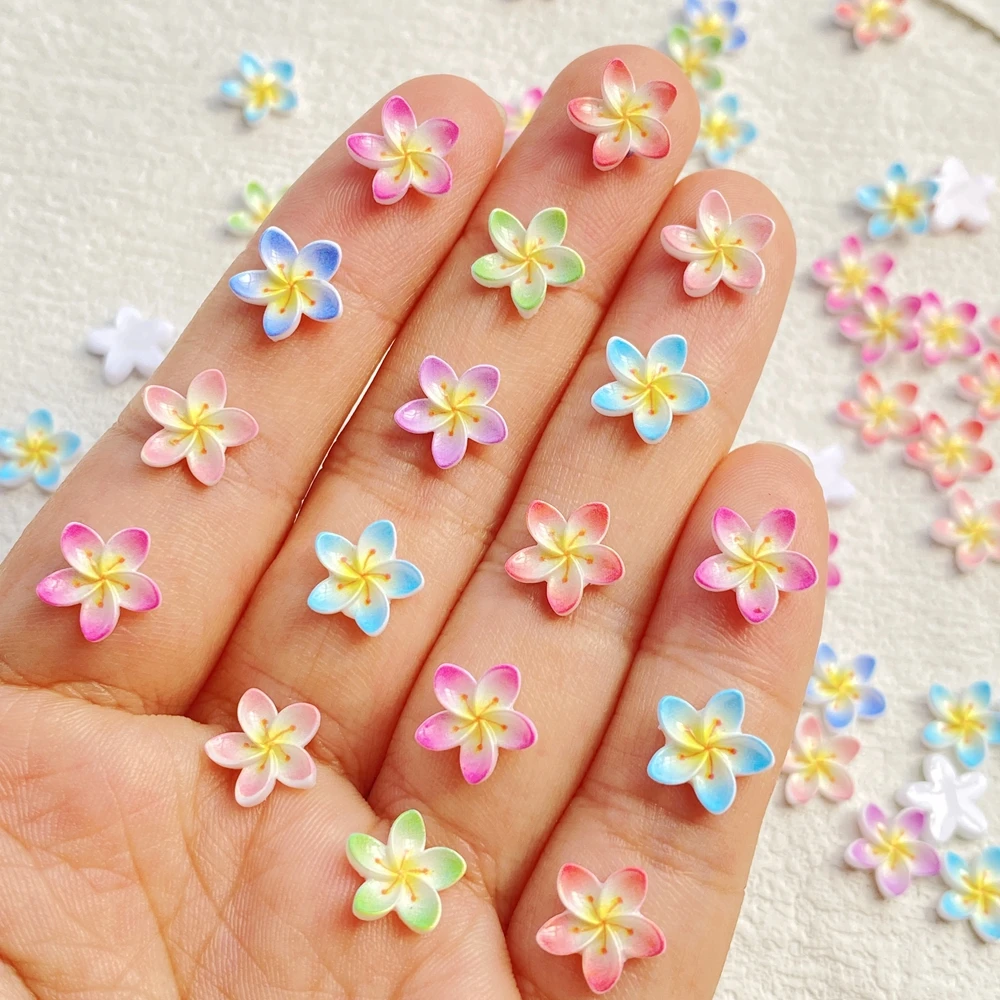 50Pcs Resin Kawaii Colorful 9mm Flower Flat back Stone Gem Scrapbook DIY Wedding Christmas Art Decor Jewelry Crafts Accessories