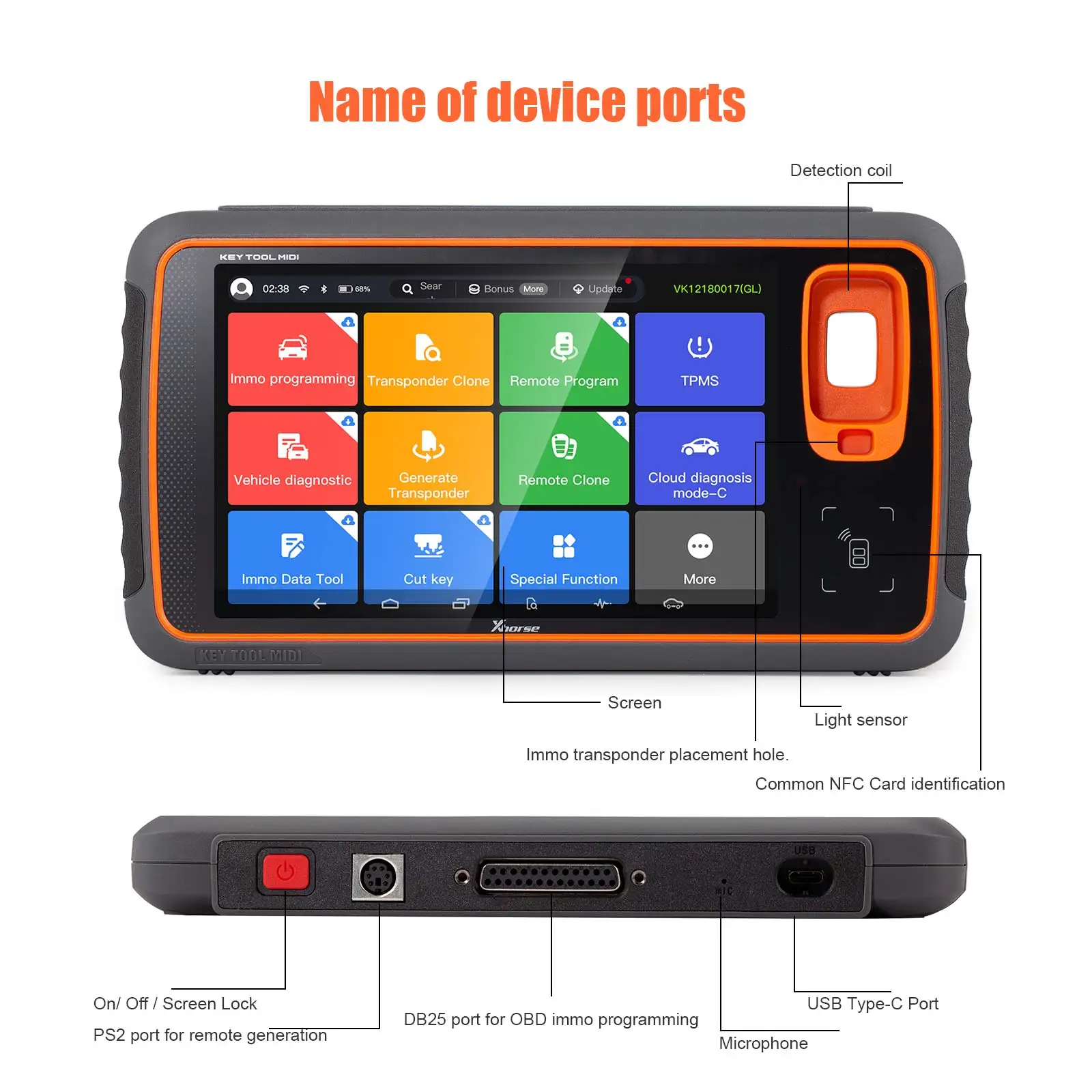 Picture 5: Xhorse VVDI Key Tool MIDI with IMMO and TPMS Function Basic Version