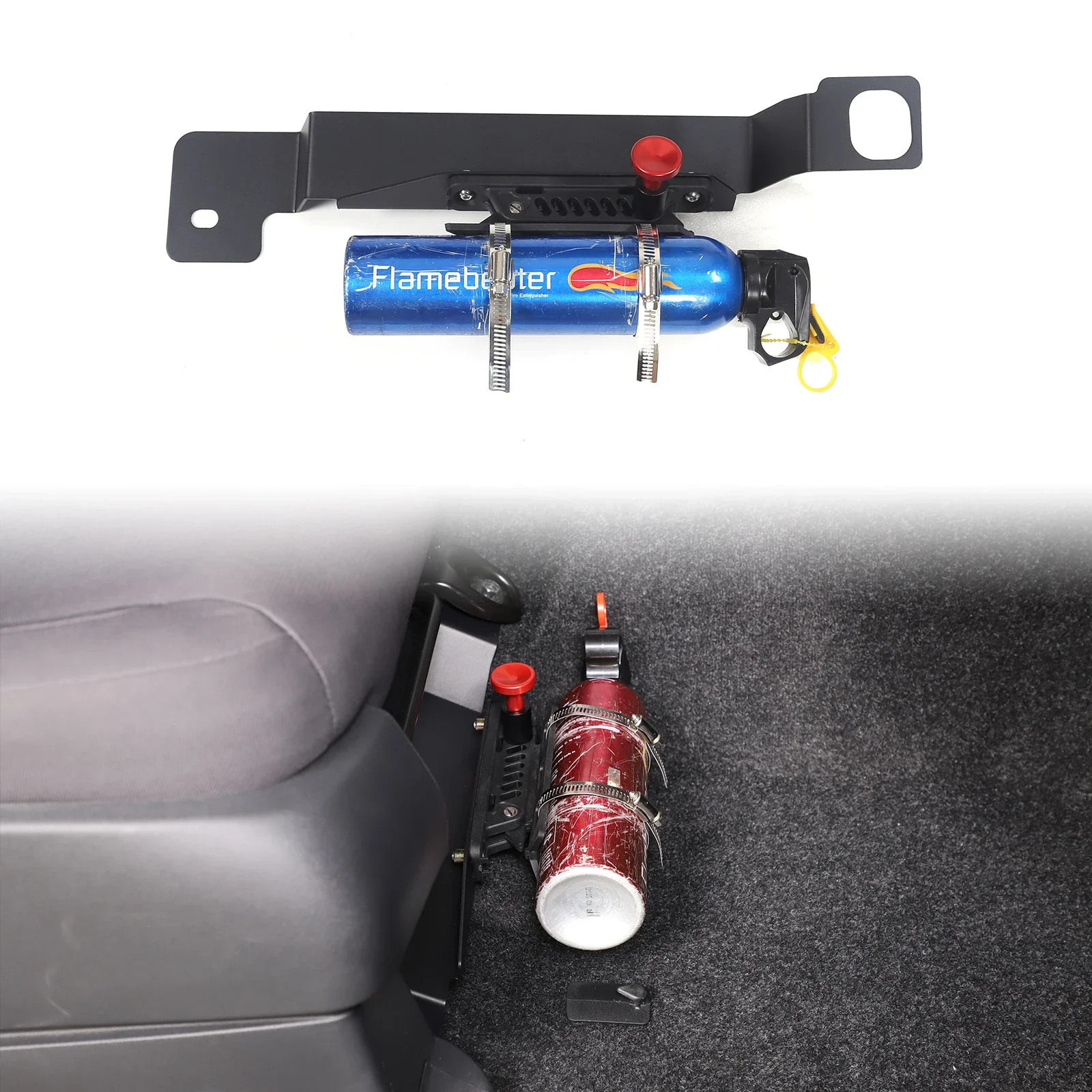 For Nissan Frontier 2022-2024 Aluminium alloy Front Passenger Seat Fire Extinguisher Bracket Car Modification Accessories