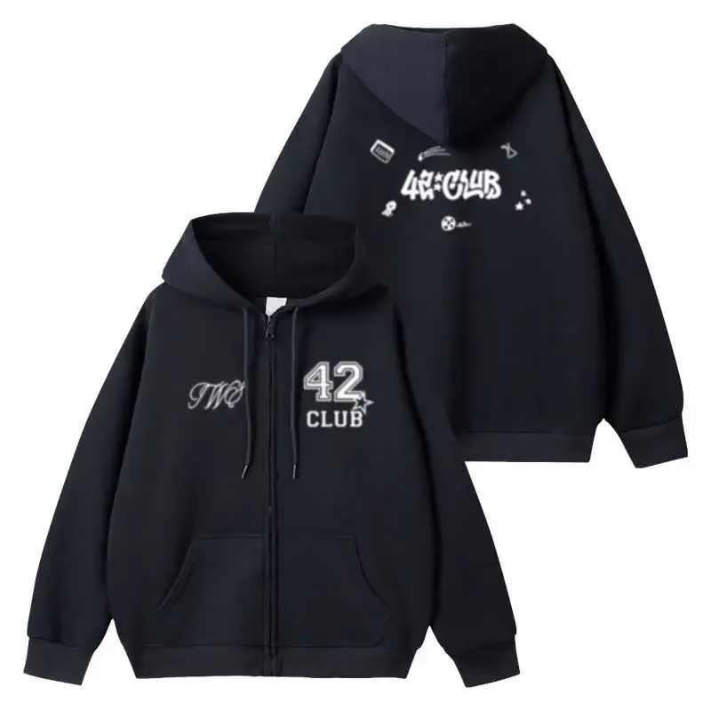 KPOP TWS 42: CLUB 2025 World Tour Grappige Hoodie Hip Hop Grafische Sweatshirts Poleron Hombre Streetwear Harajuku Trainingspak