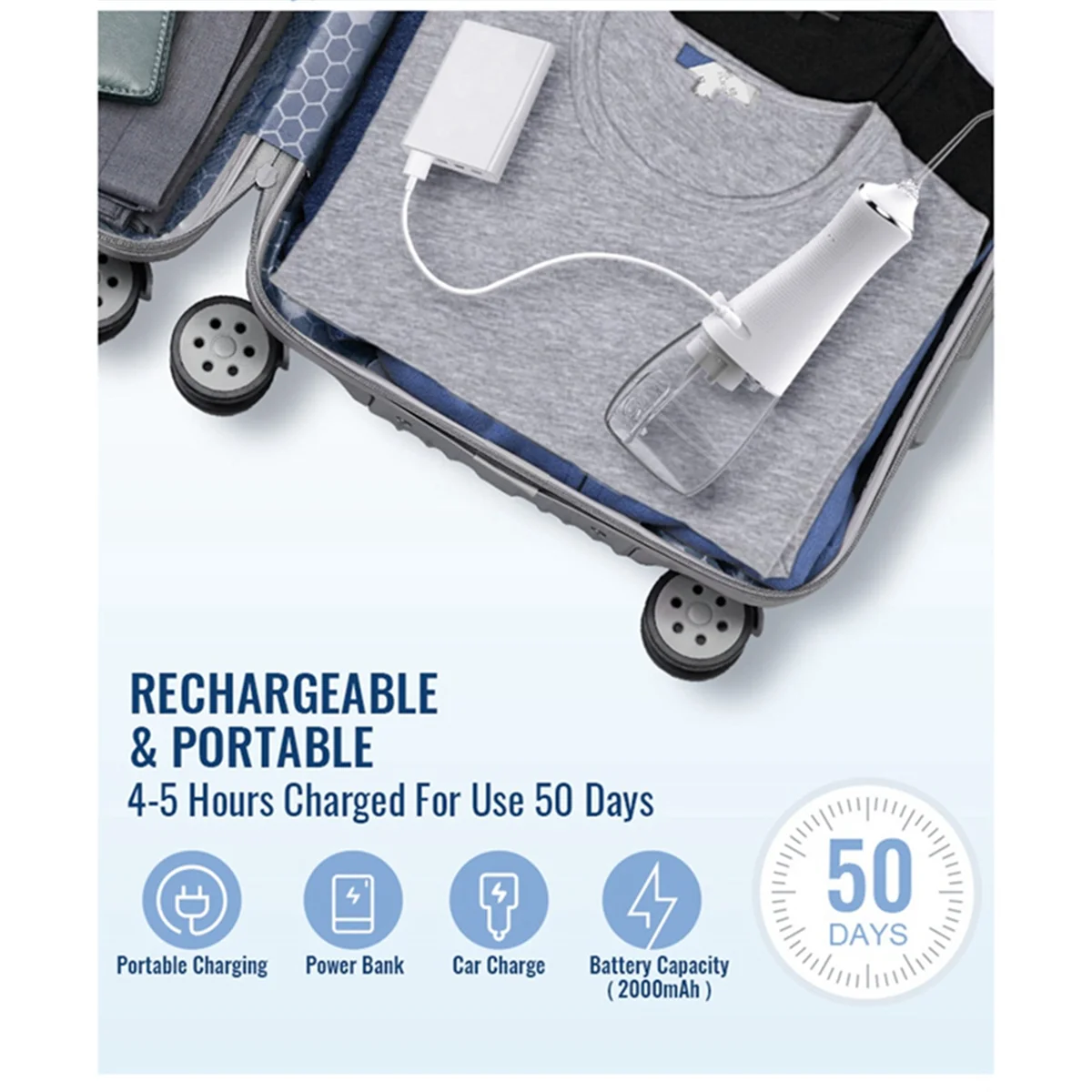 AUSD-Waterproof Electric Tooth Rinser High Frequency Pulse Household Cleaning Oral Portable Teeth Cleaner USB Rechargeable