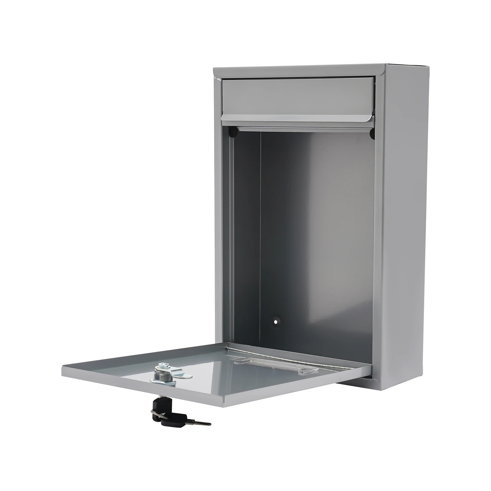 Stainless Steel Mail Letter Post Box Outdoor Wall Mounted Lockable Mailbox+2Keys, Wall-Mount Mailbox Metal Mailbox With Key Lock