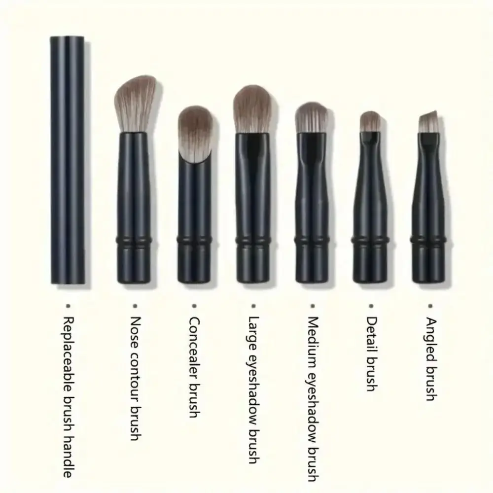 Detachable Mini Travel Makeup Brushes Set 6Pcs Brushes Double Ended Face Cosmetic Tools Multifunctional Concealer Brushes