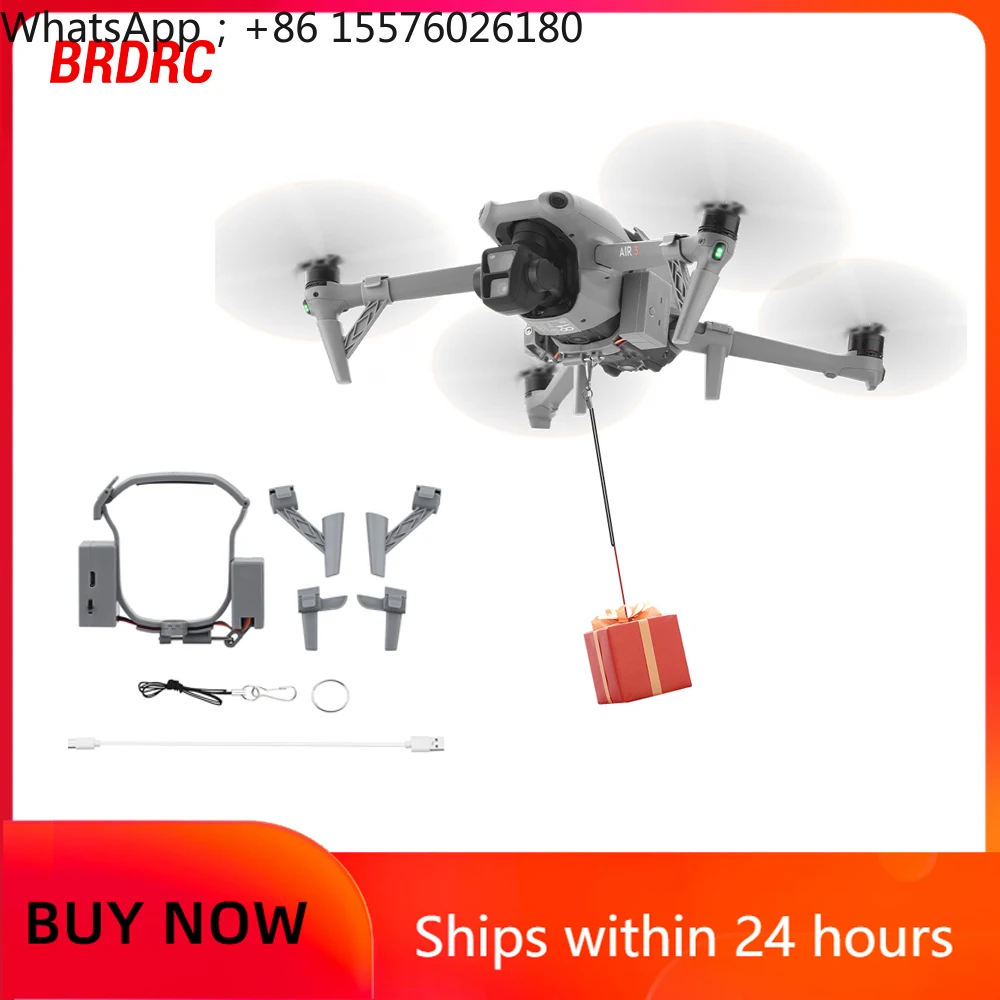BRDRC Airdrop System for DJI Air 3/Air 3S Quick Release Thrower for Fishing Marriage Gifts Drone Rescue Accessories