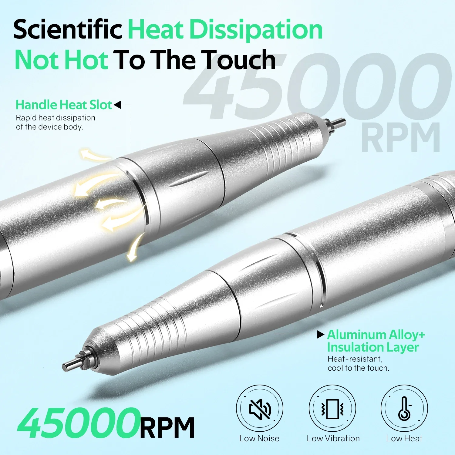 45000rpm máquina de broca do prego elétrica portátil lixadeira recarregável para unhas gel polimento para casa manicure salão beleza