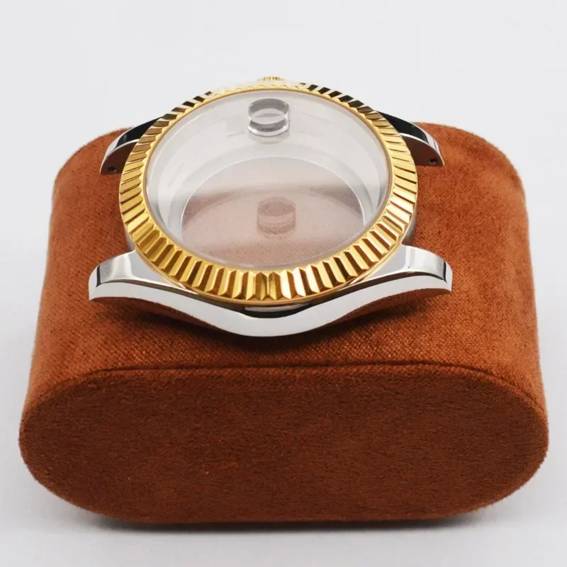 40 มม.ชุดนาฬิกาสแตนเลสสตีลสายคล้องคอ Sapphire กระจกปฏิทินหน้าต่างนาฬิกาผู้ชายสําหรับ Datejust NH35 NH36 การเคลื่อนไหว
