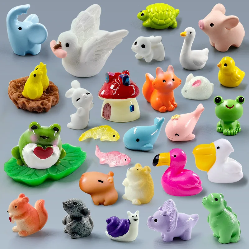 Pigeon Rabbit Cat Duck Frog Snail Bird DIY Figurines Landscape Dollhouse Miniature Fairy Garden Ornament Decoration Accessories