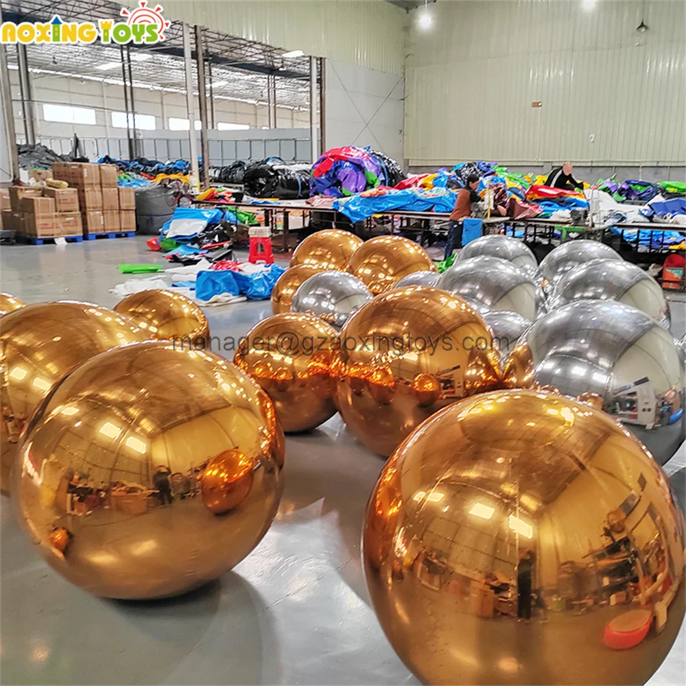 

1/2/3M Giant Stage Decorations Inflatable Gold Silvery Mirror Ball Hanging Balloon For Wedding Party Events