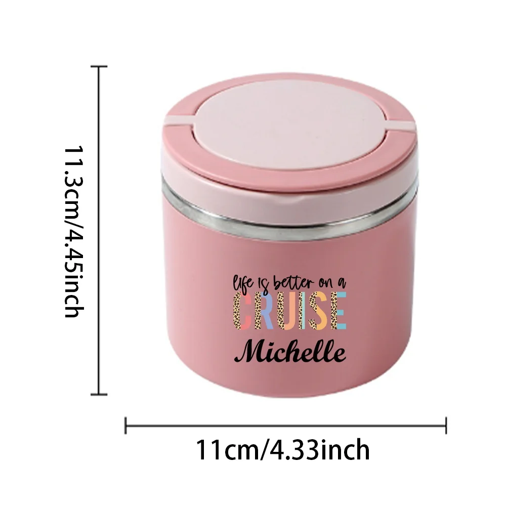 Custom Name Portable Lunch Box Daily Worker Student Insulated Bento Box Personalized Print Mini Travel Outdoor Picnic Lunch Box