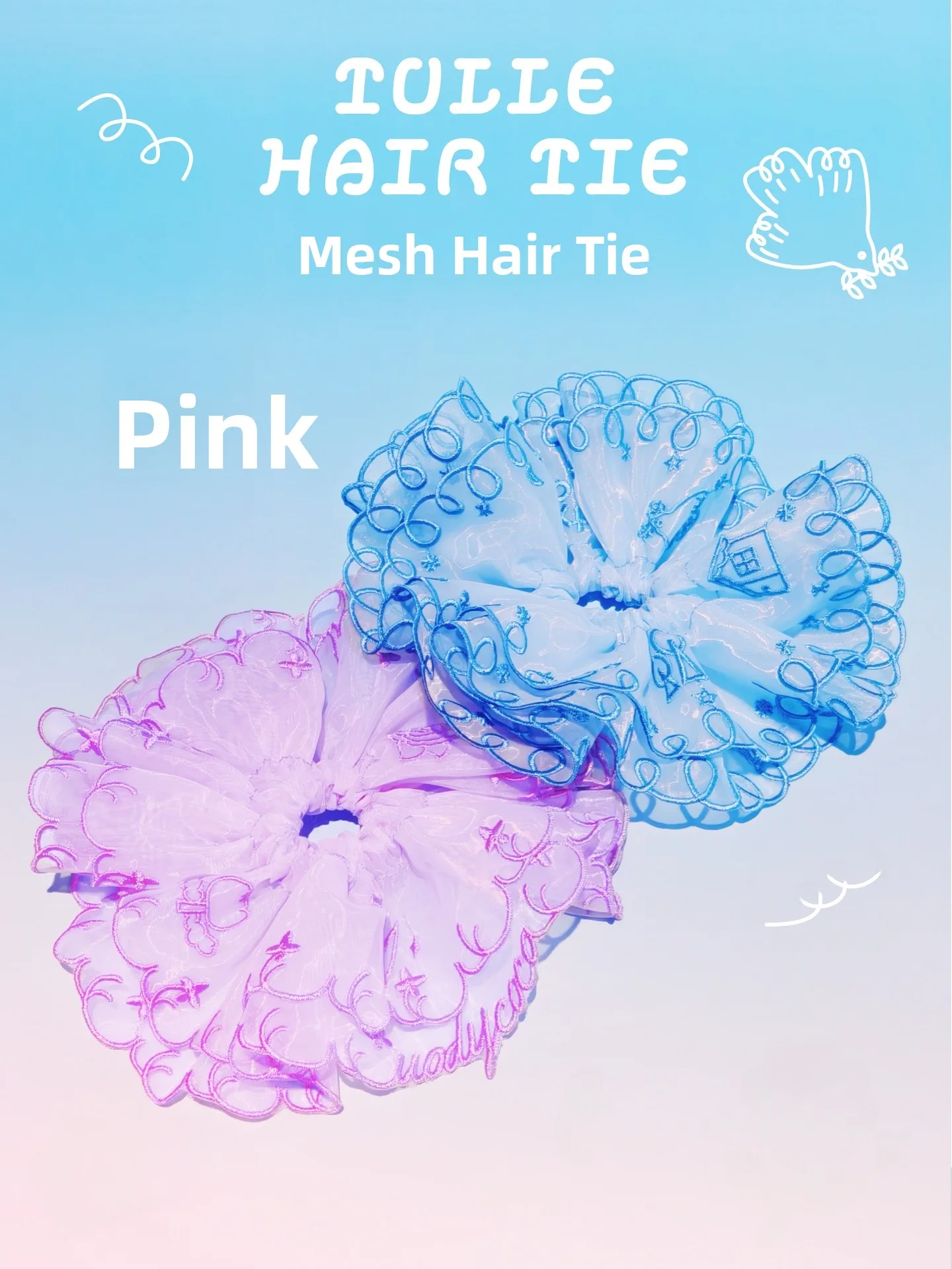 

Original Sweet Net Hair Ties for Women Elegant Bun Hair Bands High-End Feeling Hair Accessories Knot Hair Bands