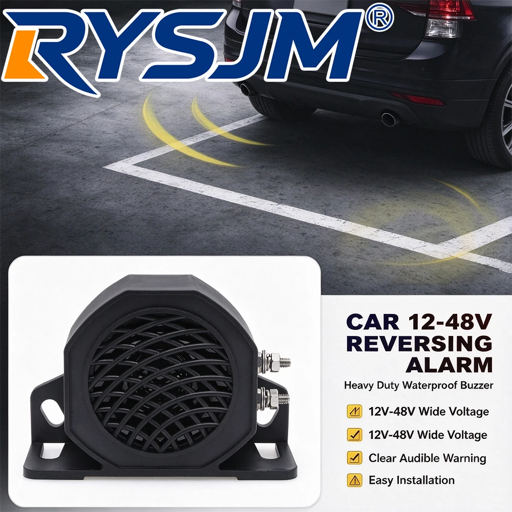 12-48V Auto Car Backup Reversing Horn Backup Siren Beeper Buzzer Warning Alarm Horn For Car Truck Vehicle Reverse Reminder Horn