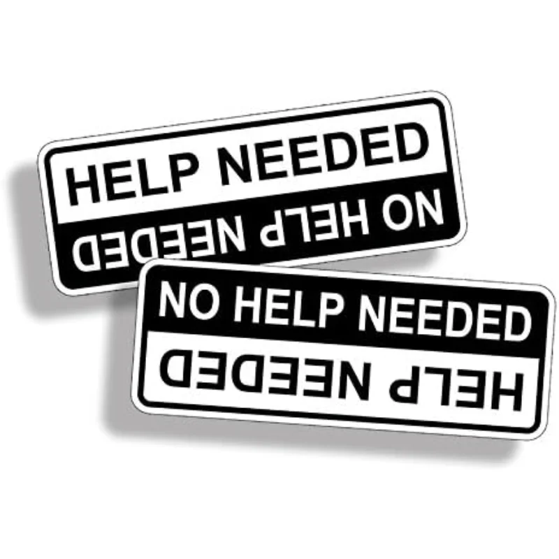 

2pcs No Help Needed Off-Road Sticker ATV Car Truck Vinyl Decal Waterproof Auto Exterior Decor Universal Bumper Window Paster Art
