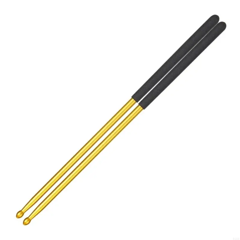 02DF Aluminum Alloys Drumsticks Water Drop Tip Design Nonslip for Jazz Drumming