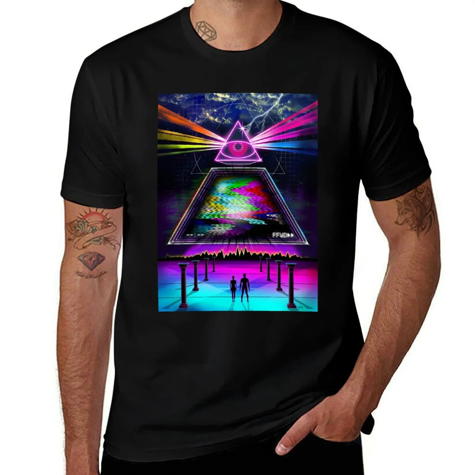 Static Intelligence - VHS 80s Retro Glitch T-Shirt Quick Dry Training Short Sleeve Tee