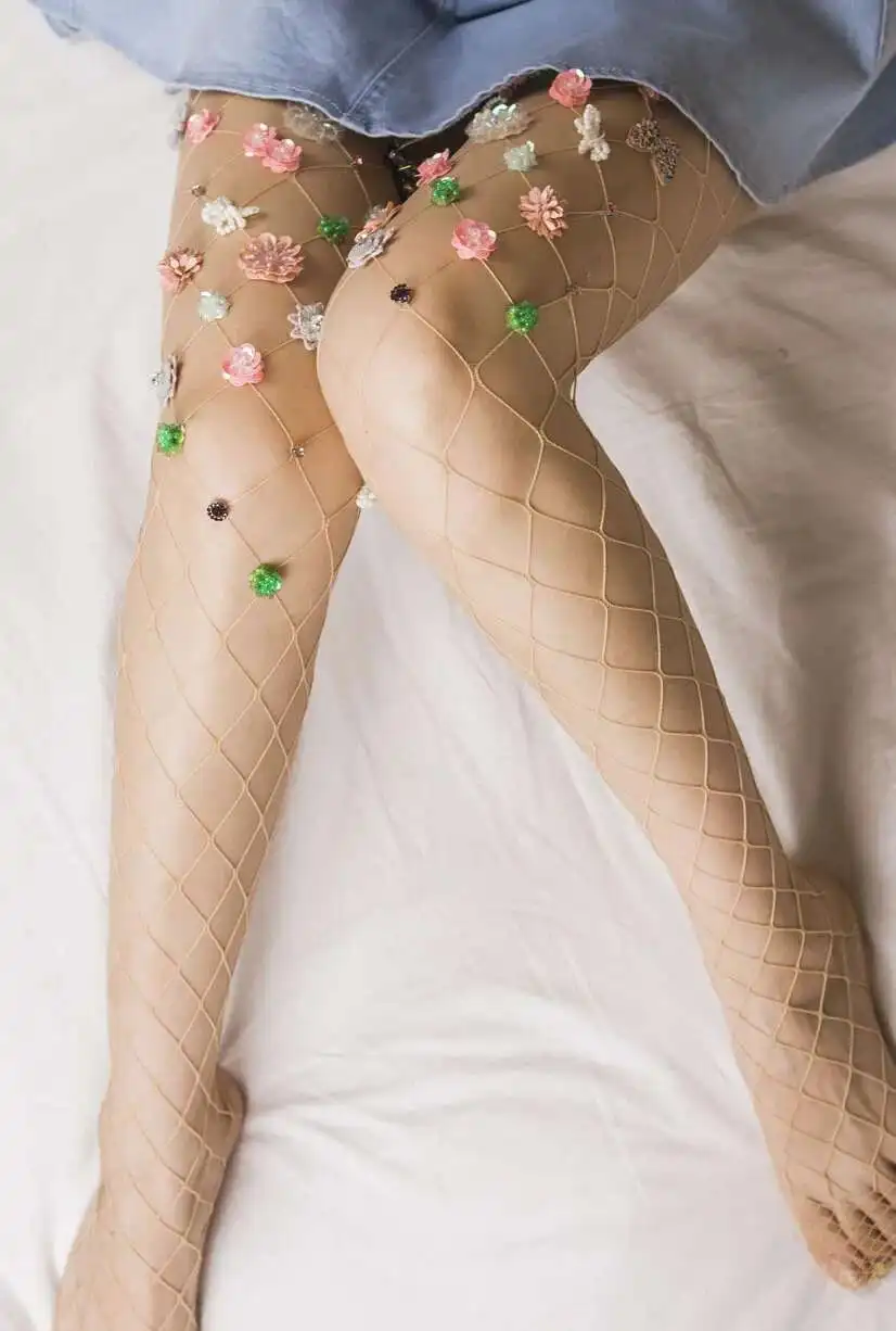 Sexy Hot Drill Mesh Stockings Fishing Net Stockings Large Net Medium Small Mesh Pantyhose Silk Stockings Bottomed Pantyhose BMUI