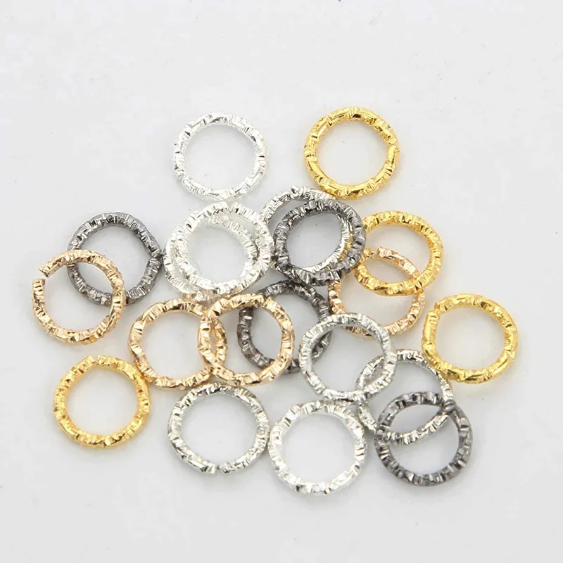 Mixed  50-100pcs 8-18mm Round Jump Rings Twisted Open Split Rings Jump Rings Connector DIY for Jewelry Makings Findings Supplies