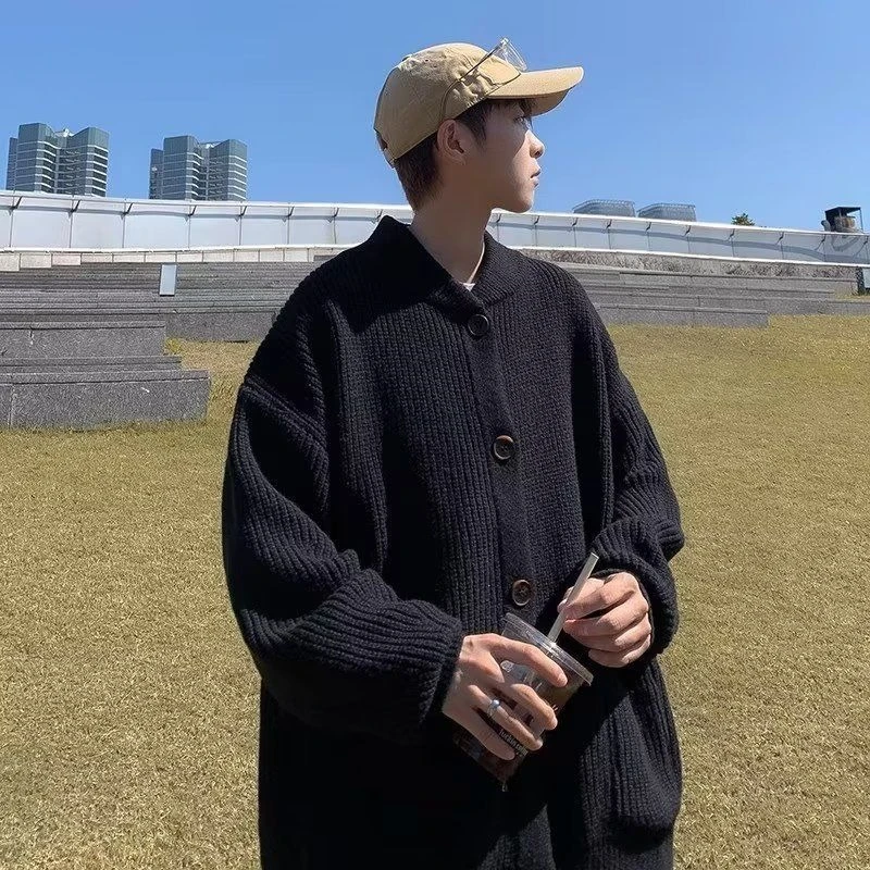 Maglione cardigan oversize in maglia larga da donna - Pullover casual ampio aperto sul davanti per l'autunno inverno primavera, tinta unita neutra