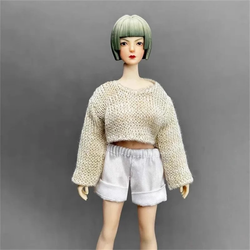1/12 スケール女性兵士ニットショートルーズプルオーバーセーター服模型玩具アクセサリーフィット 6 ''アクションフィギュア在庫