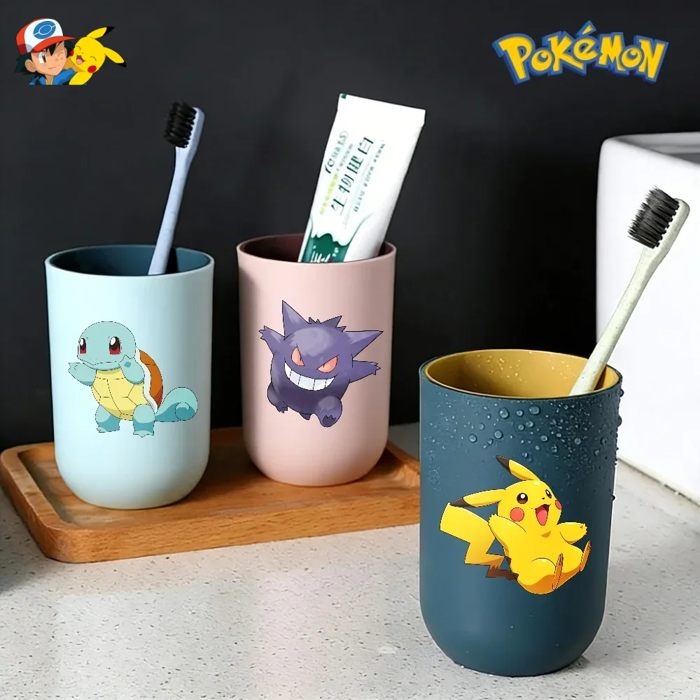 Vasos de baño de dibujos animados de Pokémon, suministros para el hogar, accesorios de viaje, taza para cepillos de dientes, regalo de cumpleaños para niños