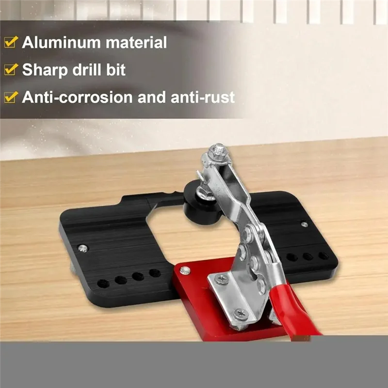

Intuitive Metal Door Hinge Jig Concealed Aluminum Alloy Hinge Jig Reusable Precise Door Hinge Jig Wear-Resistant Woodworking Too