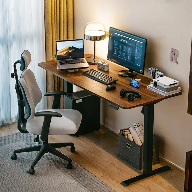 Solid Wood Electric Lift Computer Desk Motion E-sports Study Desk Office Стол Bureau Escritorio Gaming Furniture 침대 테이블 Tisch